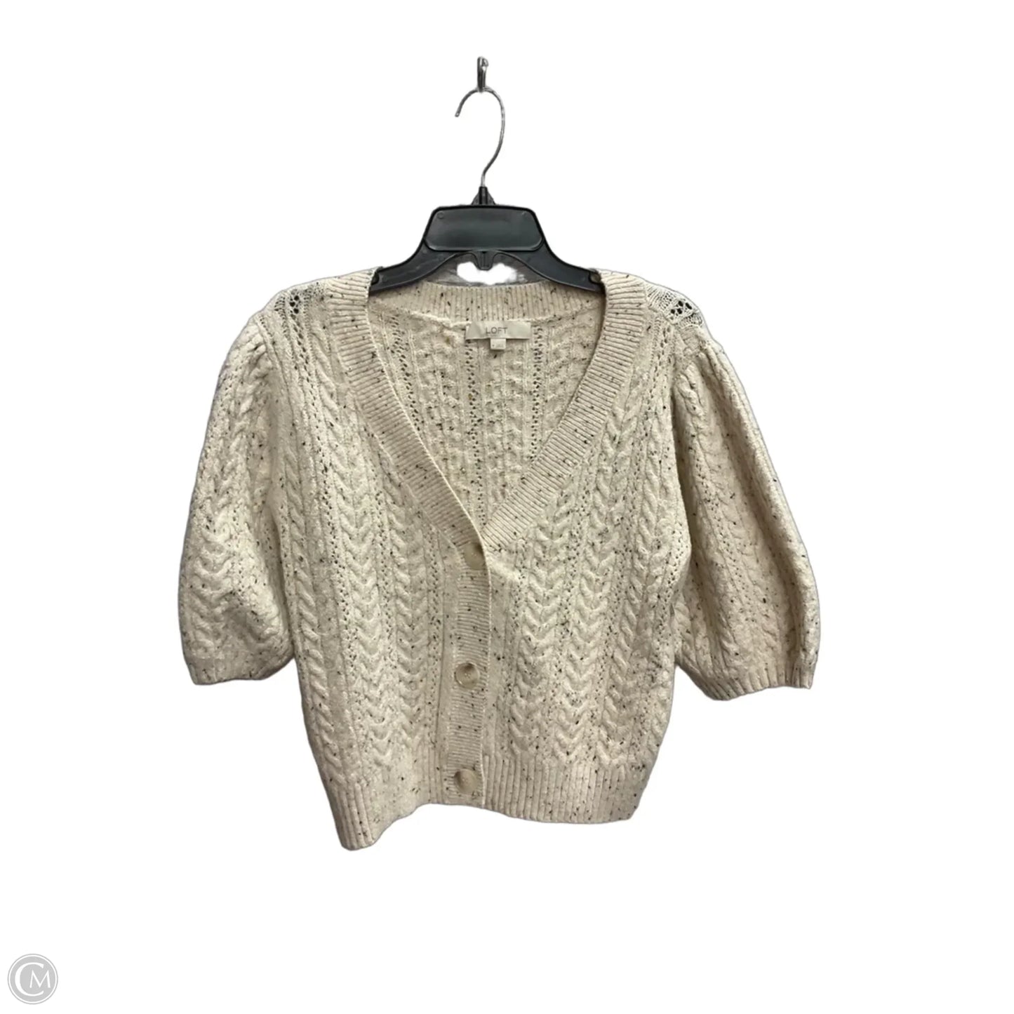 Cardigan By Loft In Cream, Size: M