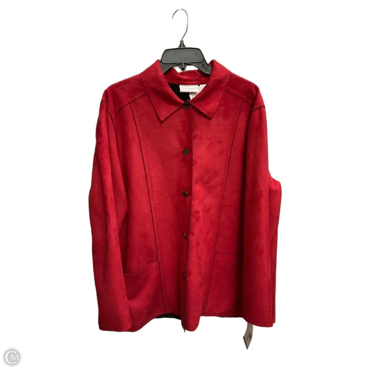 Jacket Shirt By Alfred Dunner In Red, Size: 1x
