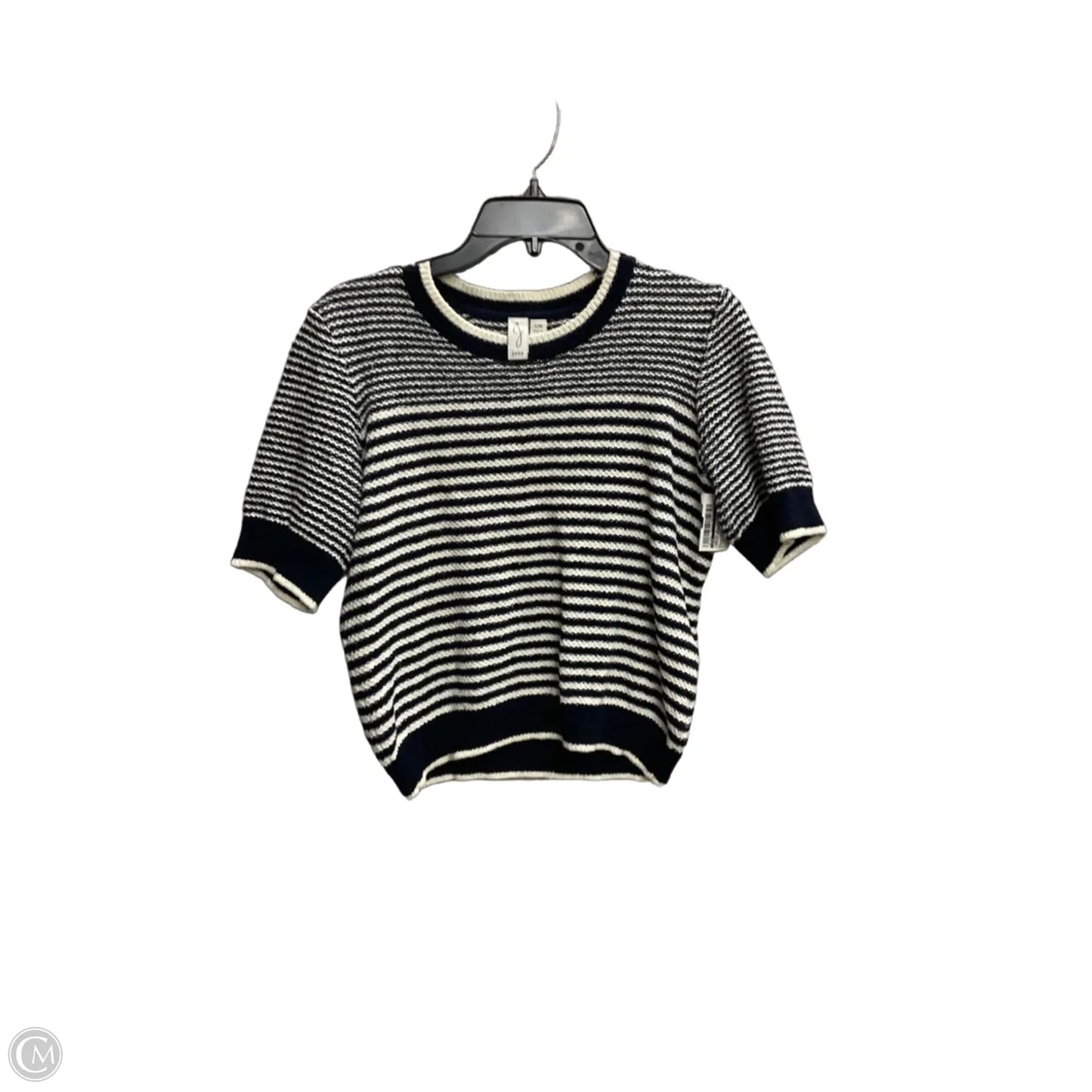 Sweater Short Sleeve By Joie In Striped Pattern, Size: L