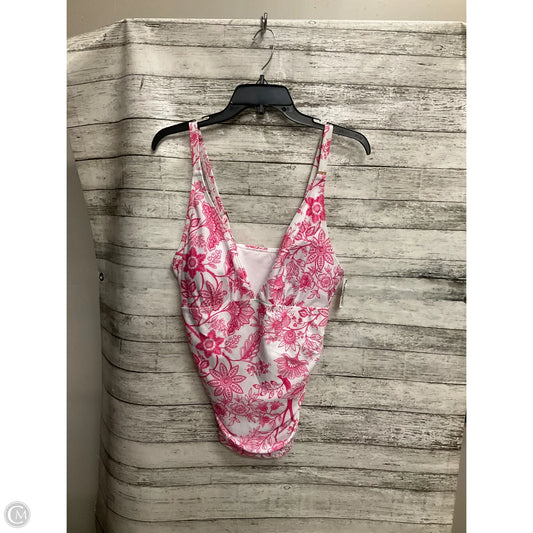 Swimsuit Top By Nicole Miller In Pink, Size: L