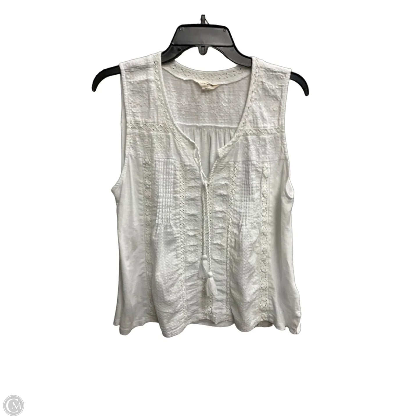 Top Sleeveless By Lucky Brand In White, Size: L
