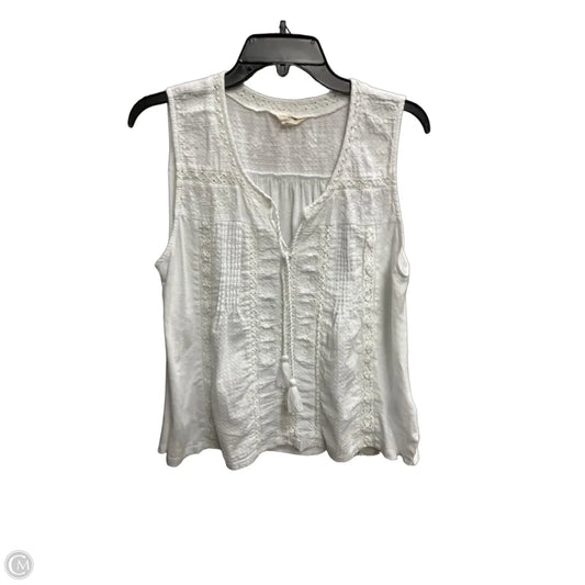 Top Sleeveless By Lucky Brand In White, Size: L