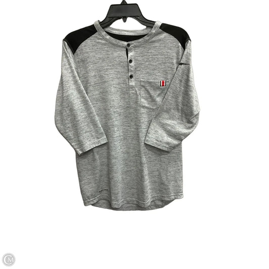 Athletic Top Long Sleeve Crewneck By Nike Apparel In Grey, Size: S