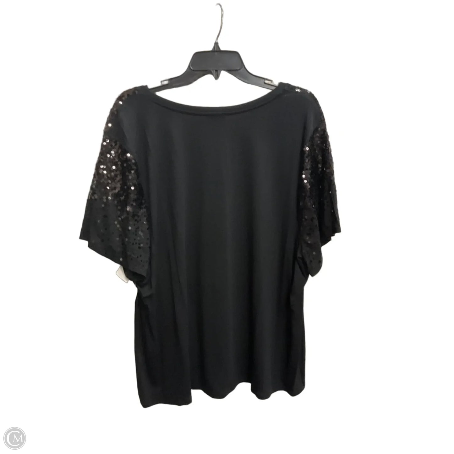 Top Short Sleeve By International Concepts In Black, Size: 3x