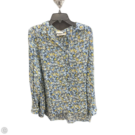 Top Long Sleeve By J. Jill In Floral Print, Size: L