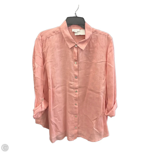 Blouse Long Sleeve By J. Jill In Pink, Size: Xl