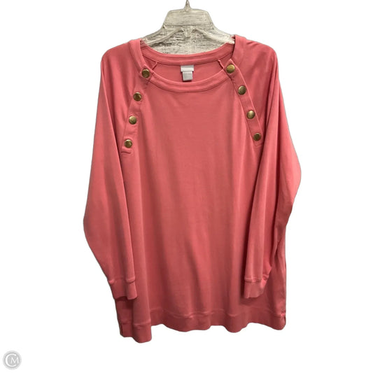 Top Long Sleeve By Chicos In Pink, Size: Xl