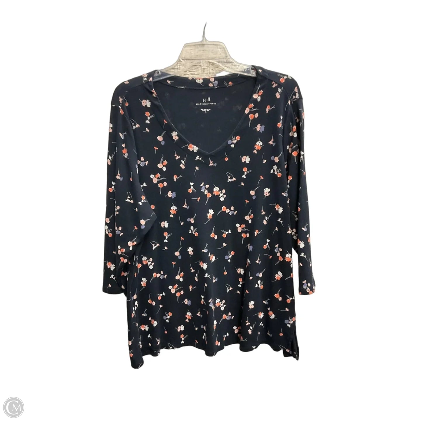 Top Long Sleeve By J. Jill In Floral Print, Size: Xl