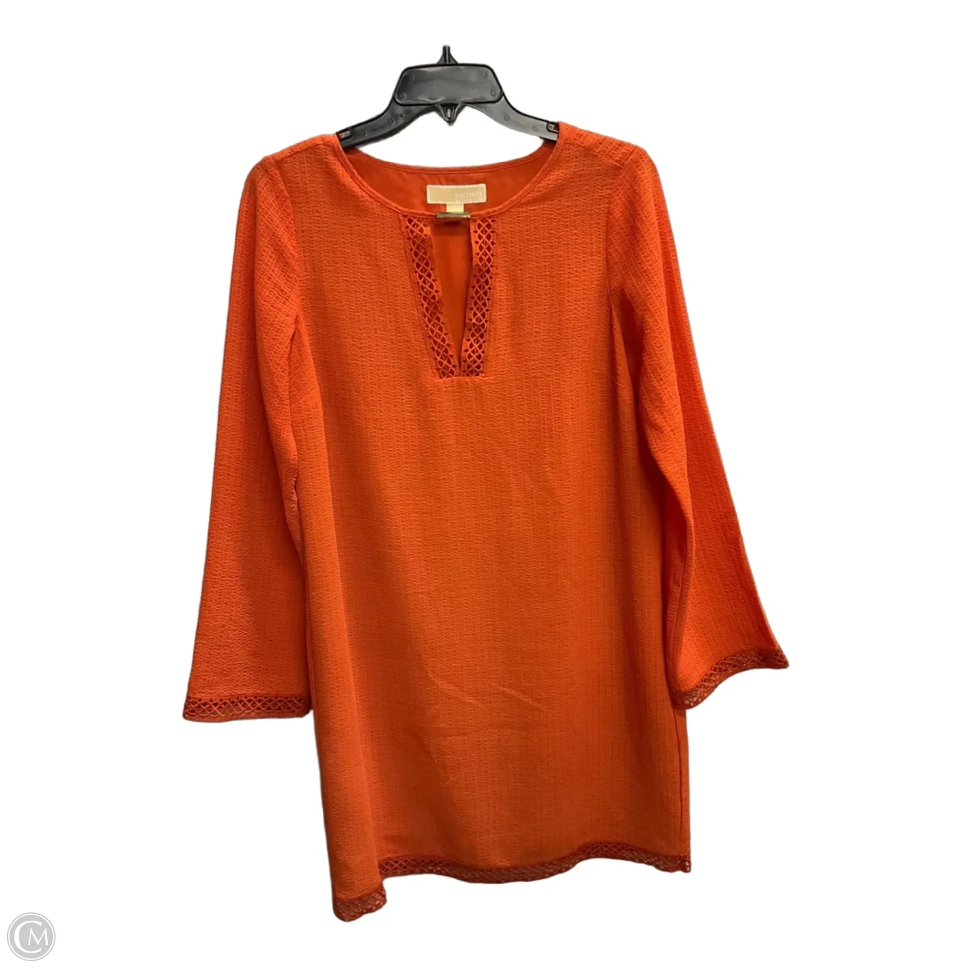 orange michael kors dress Michael Michael Kors Women's Faux Wrap Mini Dress - Orange - Size L
