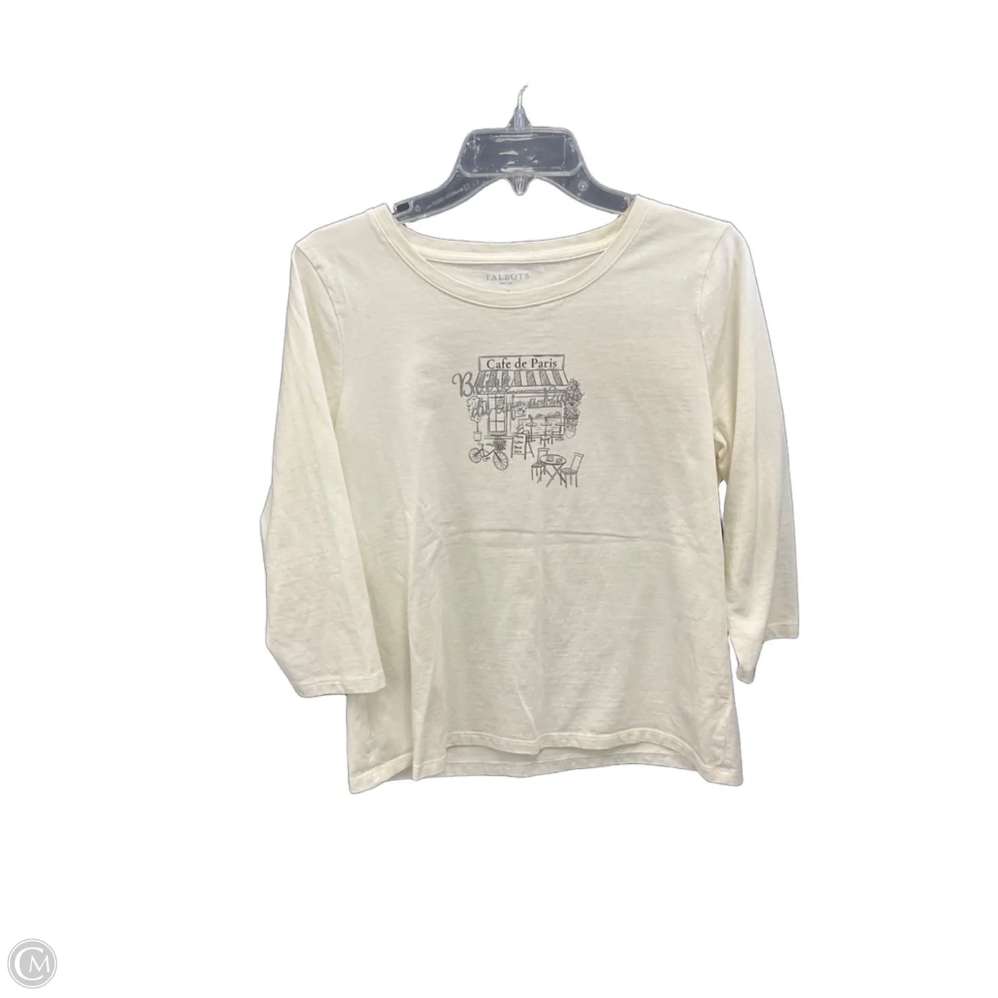 Top 3/4 Sleeve By Talbots In Cream, Size: Mp