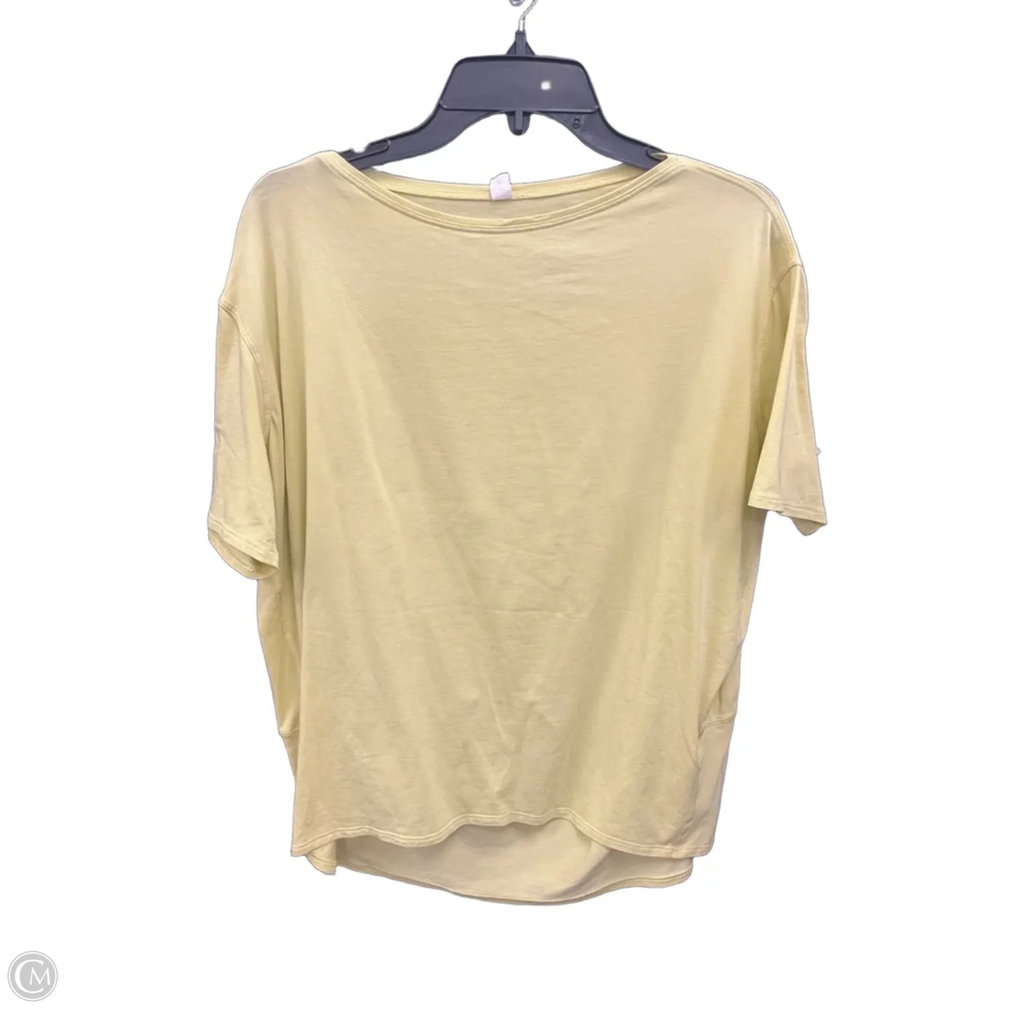 Athletic Top Short Sleeve By Lululemon In Yellow, Size: M