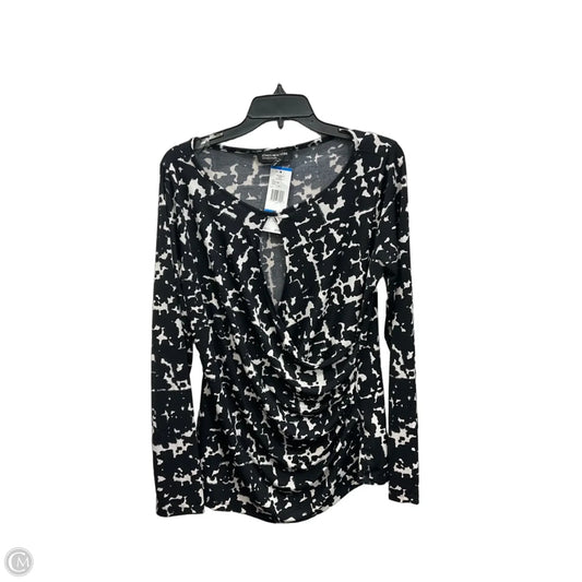 Top Long Sleeve By Jones New York In Black & White, Size: Xl
