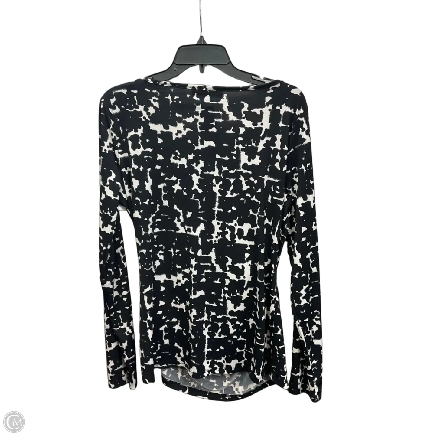 Top Long Sleeve By Jones New York In Black & White, Size: Xl