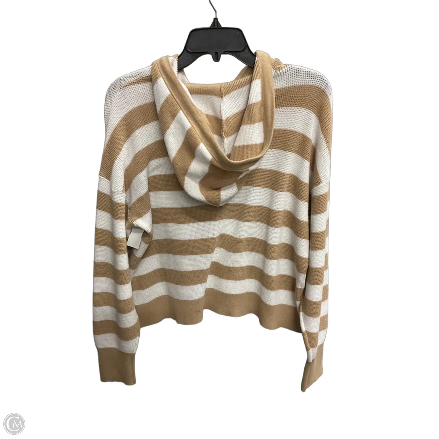 Sweatshirt Hoodie By Michael By Michael Kors In Tan & White, Size: M