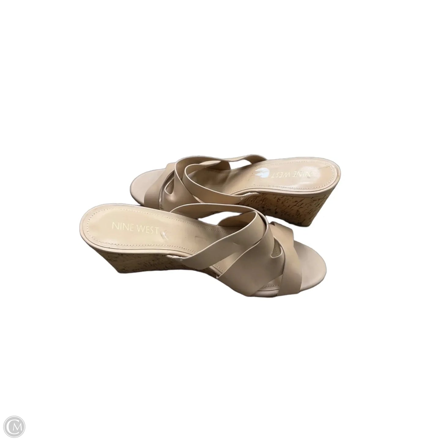 Sandals Heels Wedge By Nine West In Cream, Size: 8.5