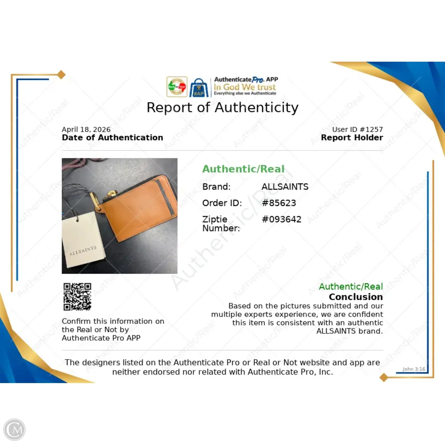 Wallet Designer By All Saints, Size: Small