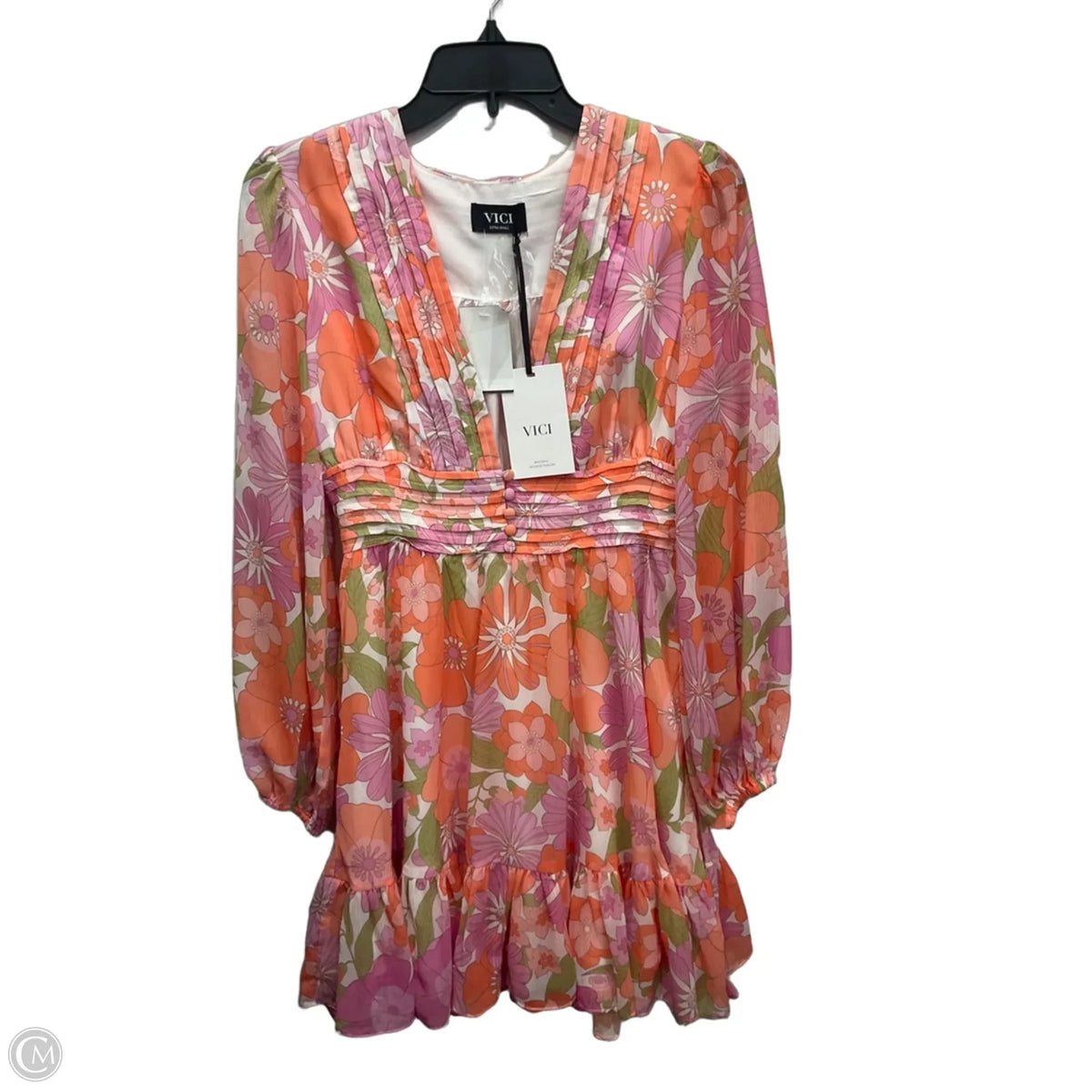 vici midi dress Casual By In Multi-colored, Size: Xs Color:M-Stormy feminine vibe Fitted Sequin Amazon Red Floral Wrap