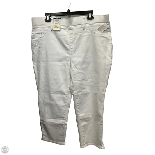 Pants Cropped By Terra & Sky In White, Size: 22