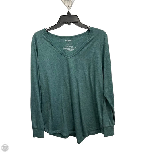 Top Long Sleeve By Torrid In Green, Size: 1x