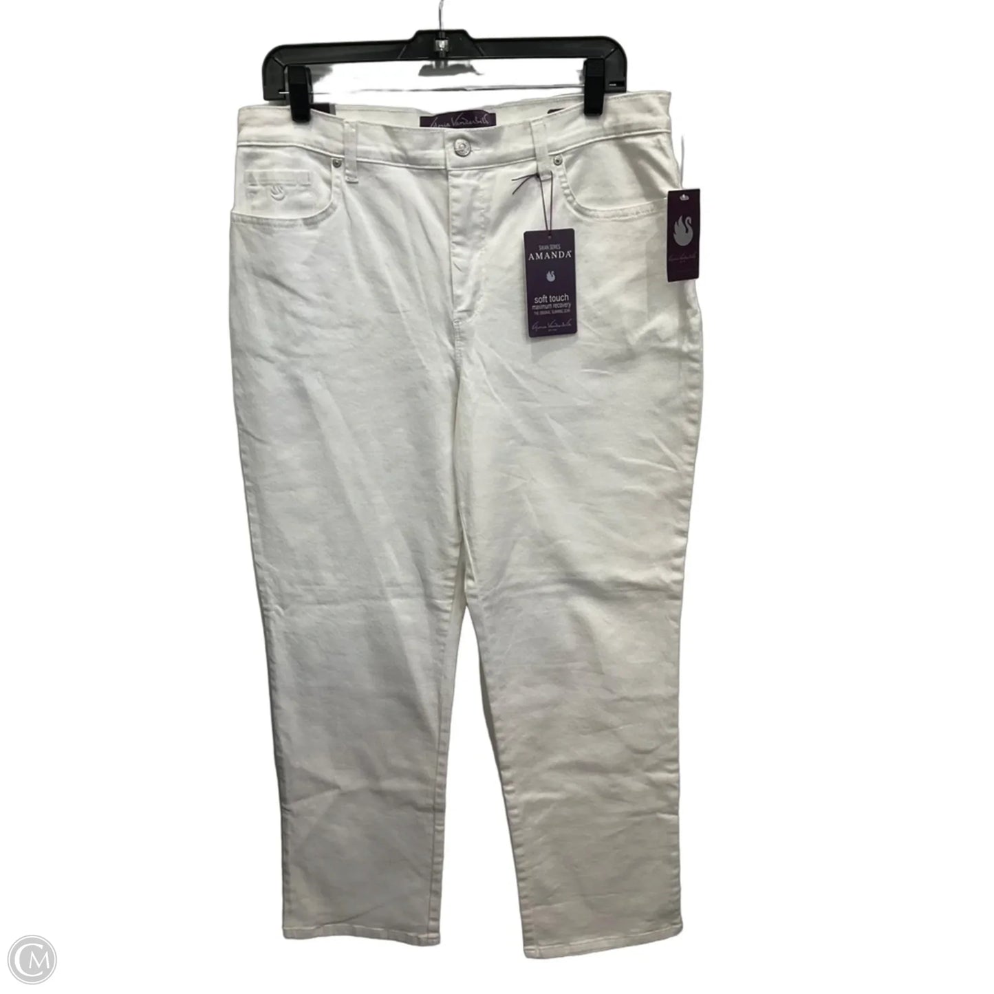 Jeans Straight By Gloria Vanderbilt In White Denim, Size: 14