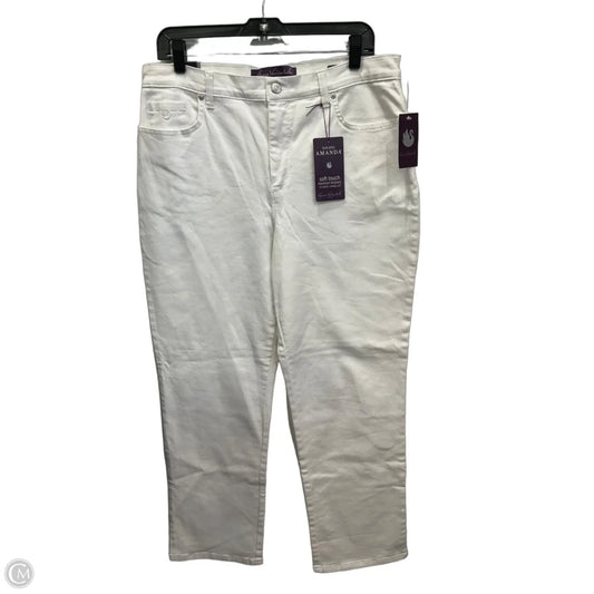 Jeans Straight By Gloria Vanderbilt In White Denim, Size: 14