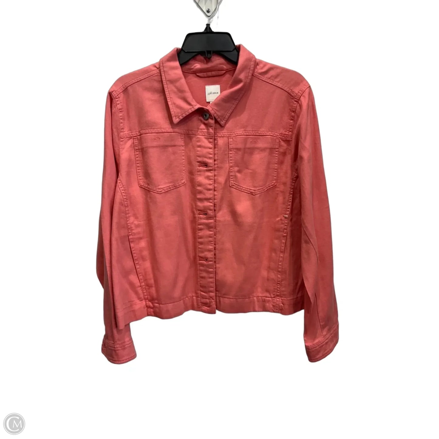 Jacket Denim By J. Jill In Pink Denim, Size: Lp