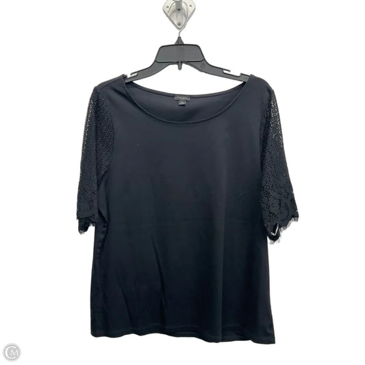 Top Short Sleeve By Ann Taylor In Black, Size: Xl