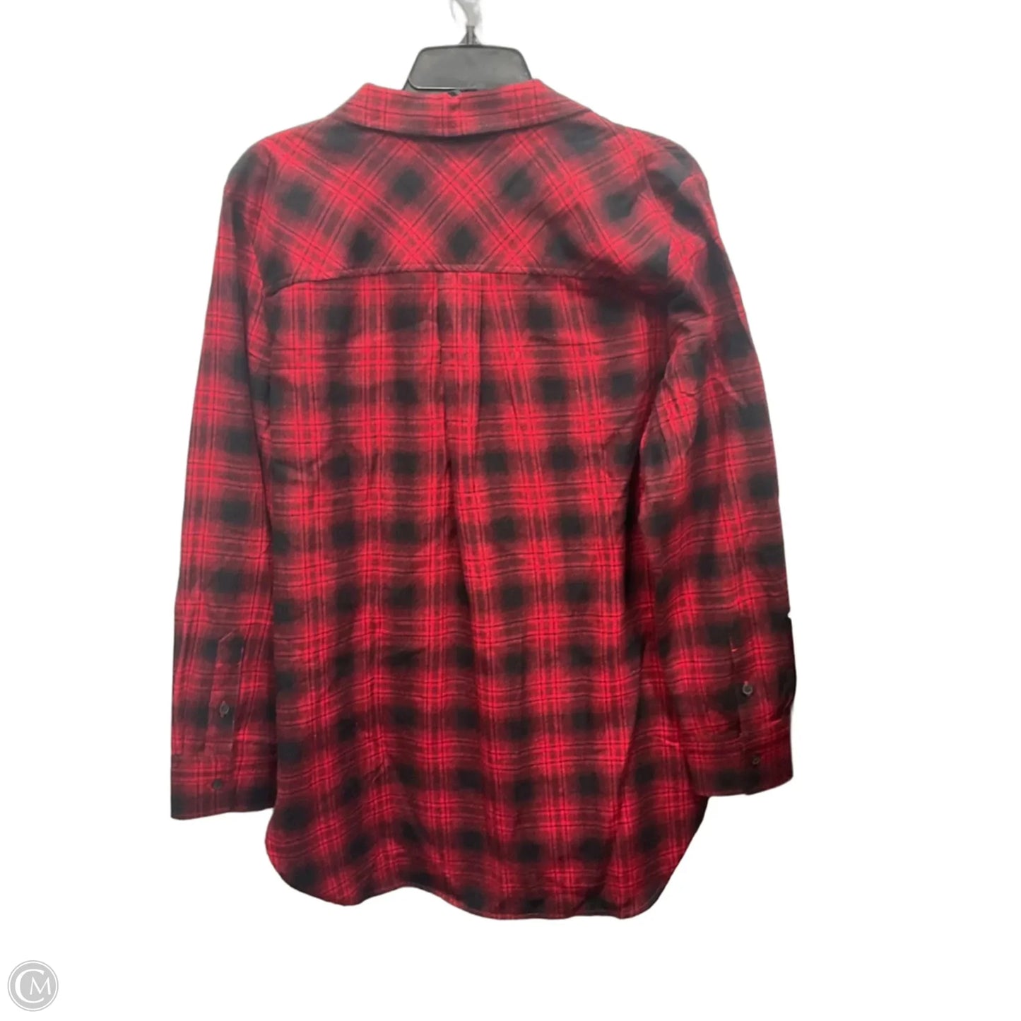 Blouse Long Sleeve By Loft In Black & Red, Size: L