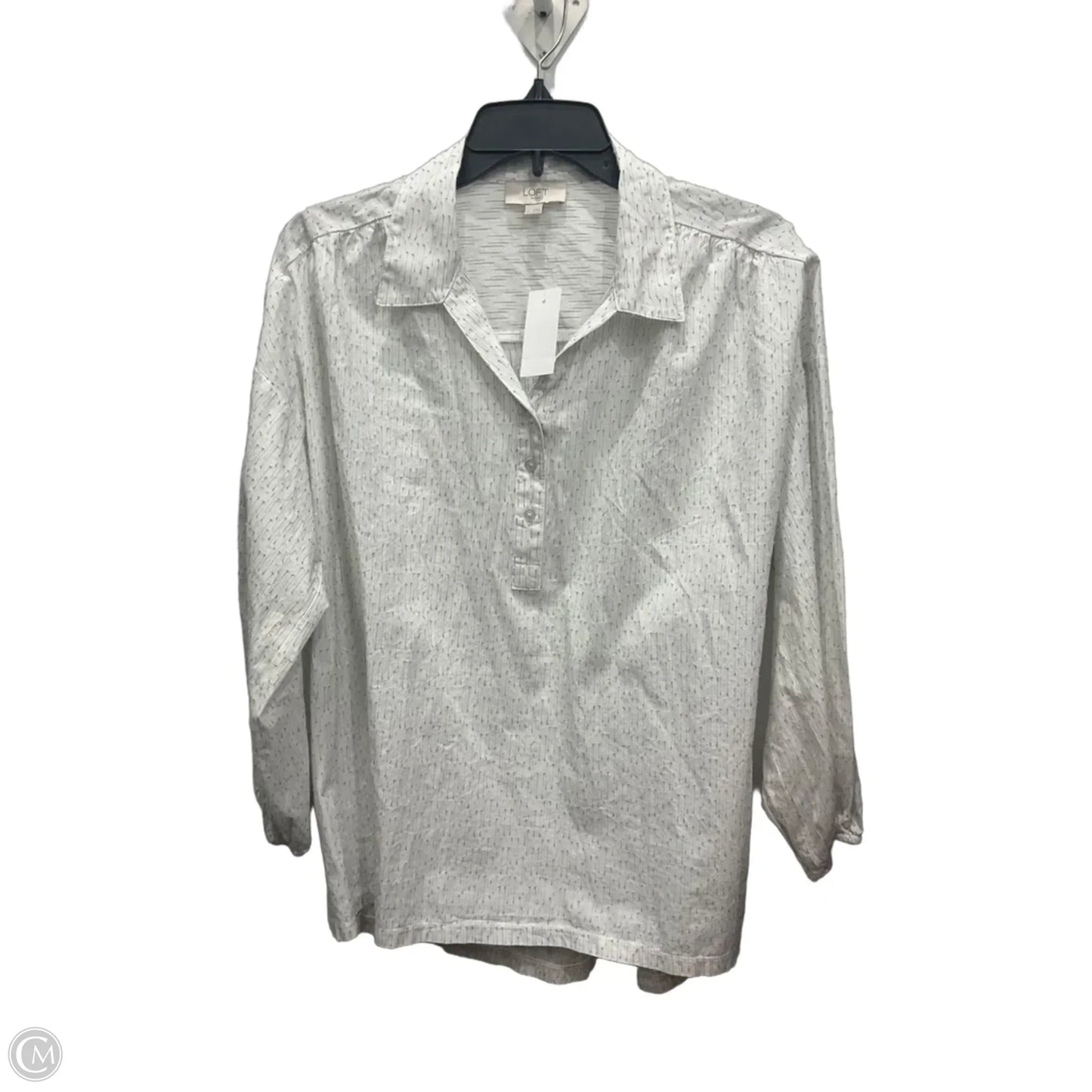 Top Long Sleeve By Loft In White, Size: M