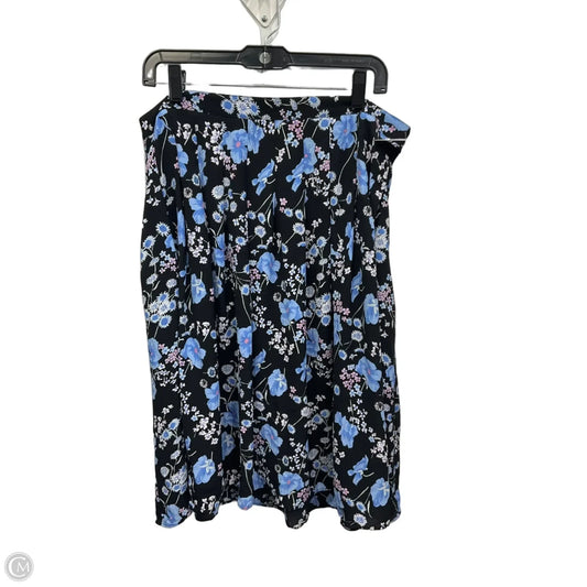 Skirt Midi By Talbots In Black & Blue, Size: 16