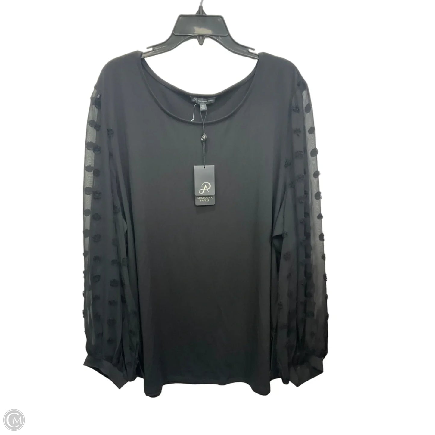 Top Long Sleeve By Adrianna Papell In Black, Size: 3x