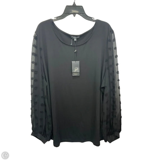 Top Long Sleeve By Adrianna Papell In Black, Size: 3x