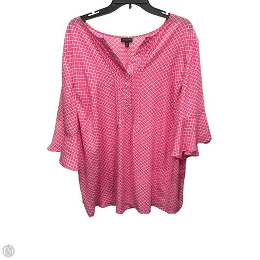 Top 3/4 Sleeve By Talbots In Pink, Size: 3x