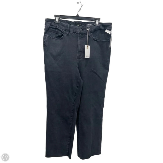 Jeans Straight By Good American In Black Denim, Size: 14