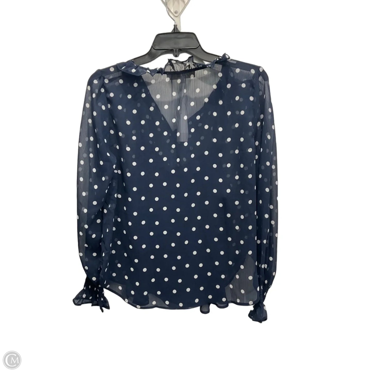 Top Long Sleeve By Loft In Blue & White, Size: Xs