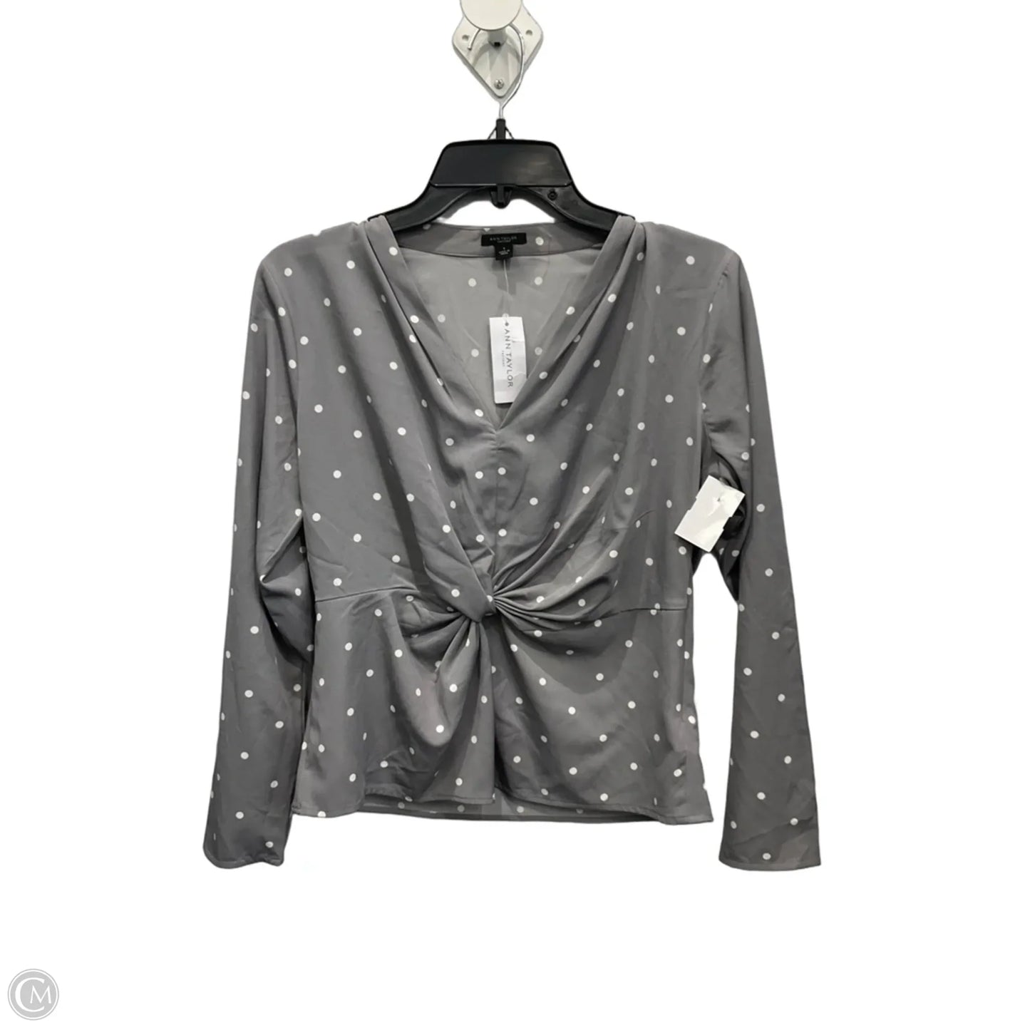 Top Long Sleeve By Ann Taylor In Grey, Size: S