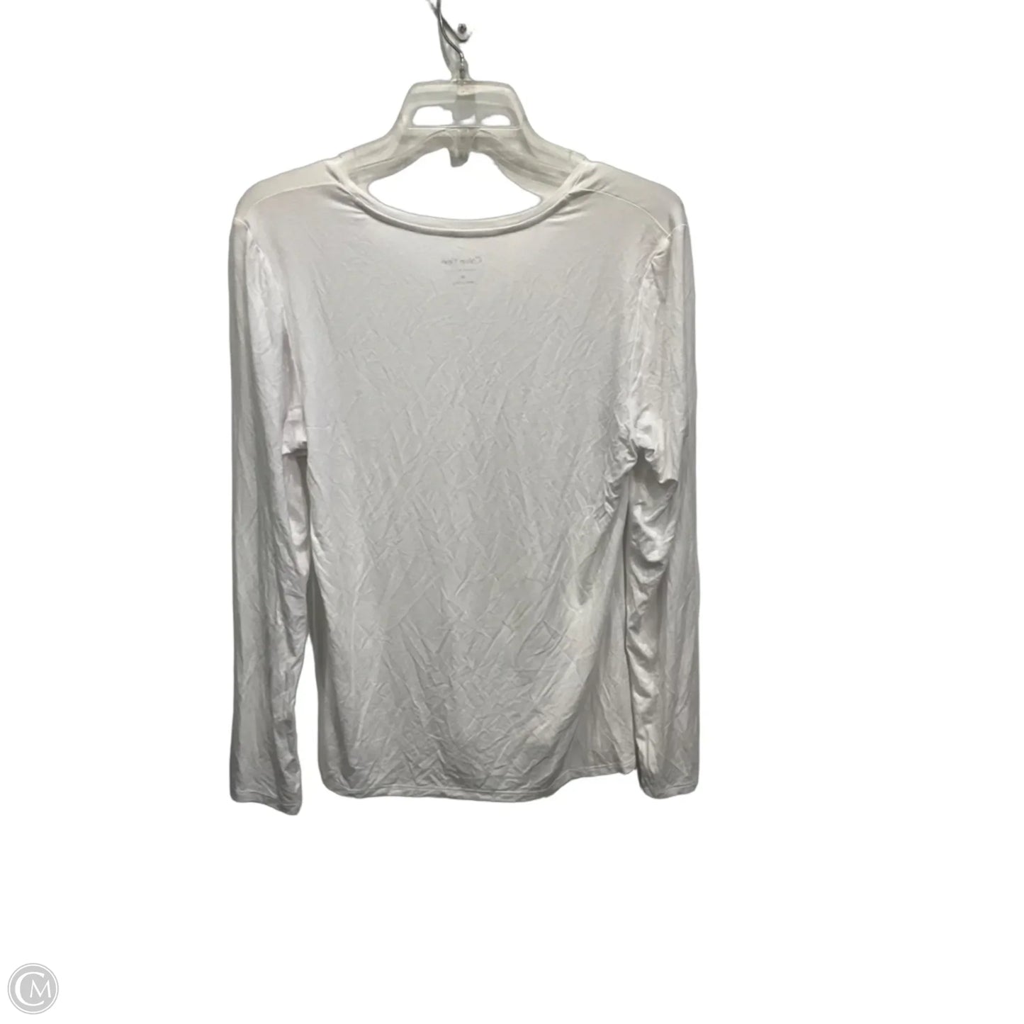 Top Long Sleeve By Calvin Klein In White, Size: M
