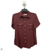Blouse Short Sleeve By Loft In Maroon, Size: S