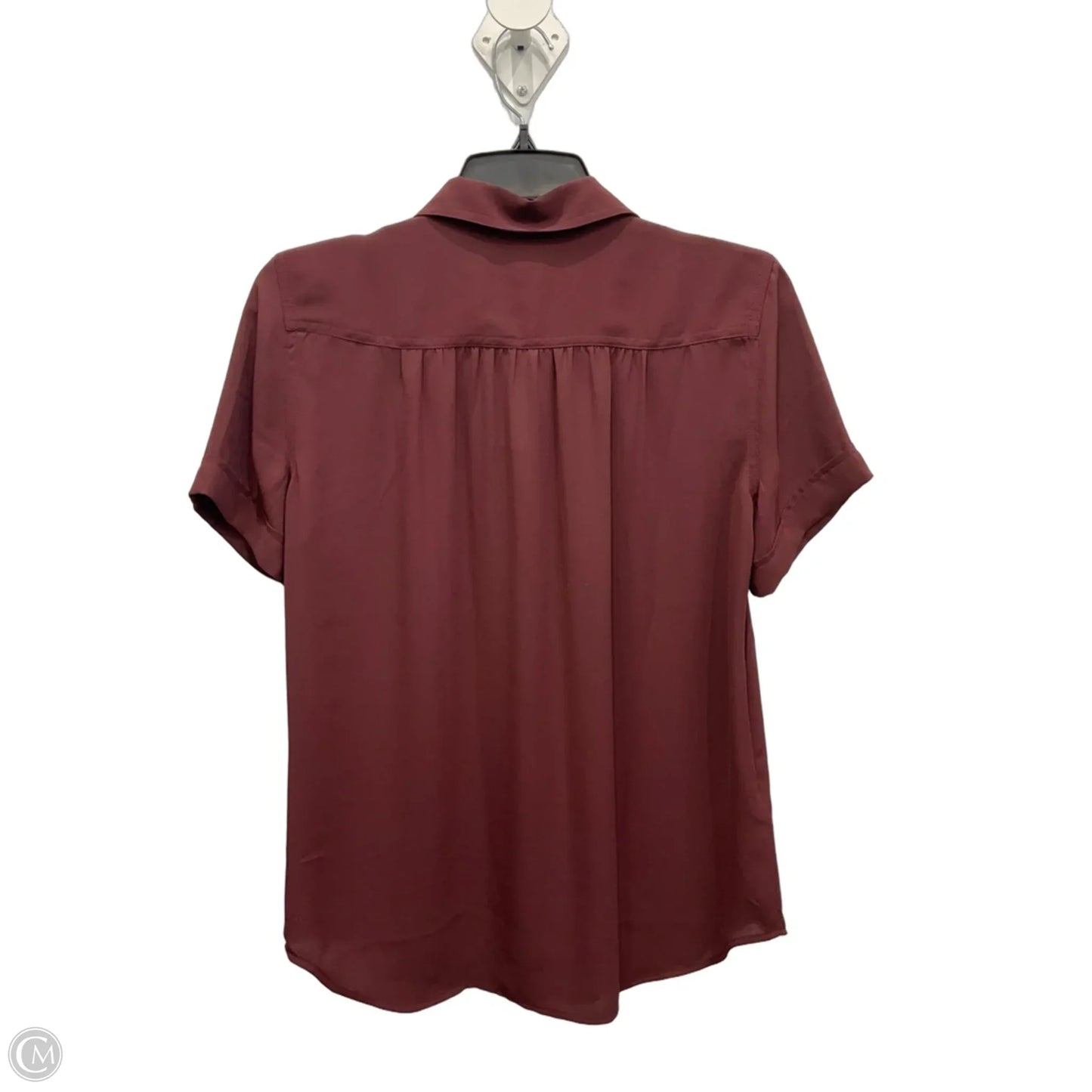 Blouse Short Sleeve By Loft In Maroon, Size: S