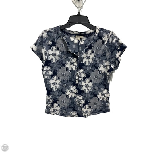 Top Short Sleeve By Pilcro In Blue & White, Size: M