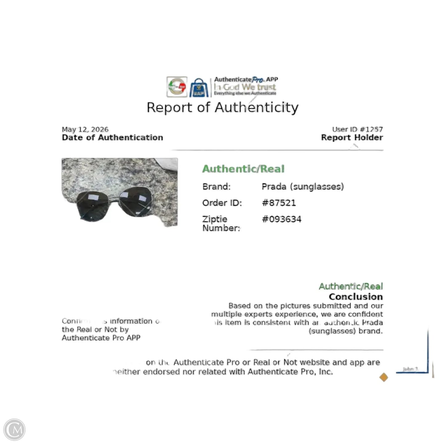 Sunglasses Luxury Designer By Prada