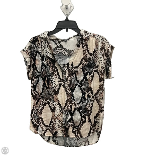 Top Short Sleeve By Express In Snakeskin Print, Size: S
