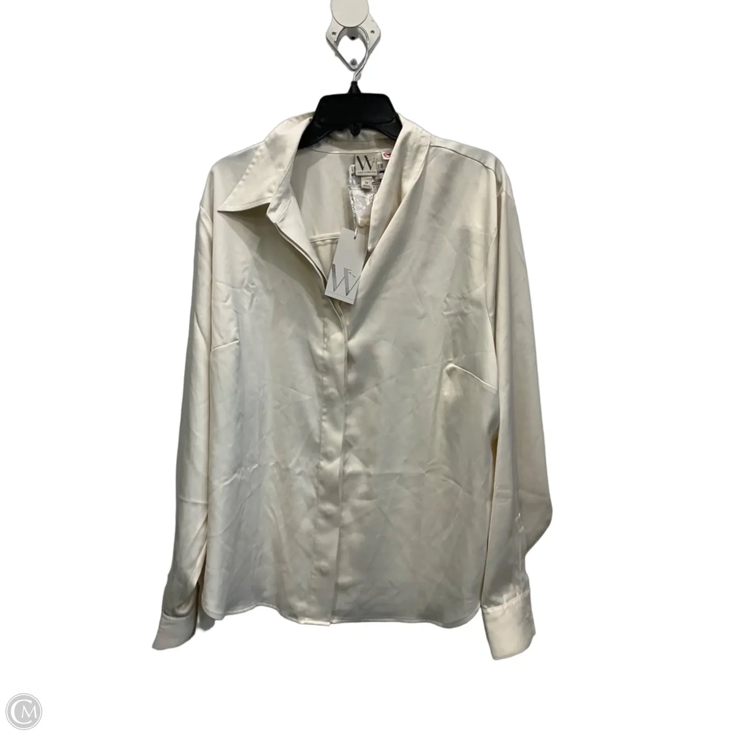 Blouse Long Sleeve By Worthington In Cream, Size: 2x