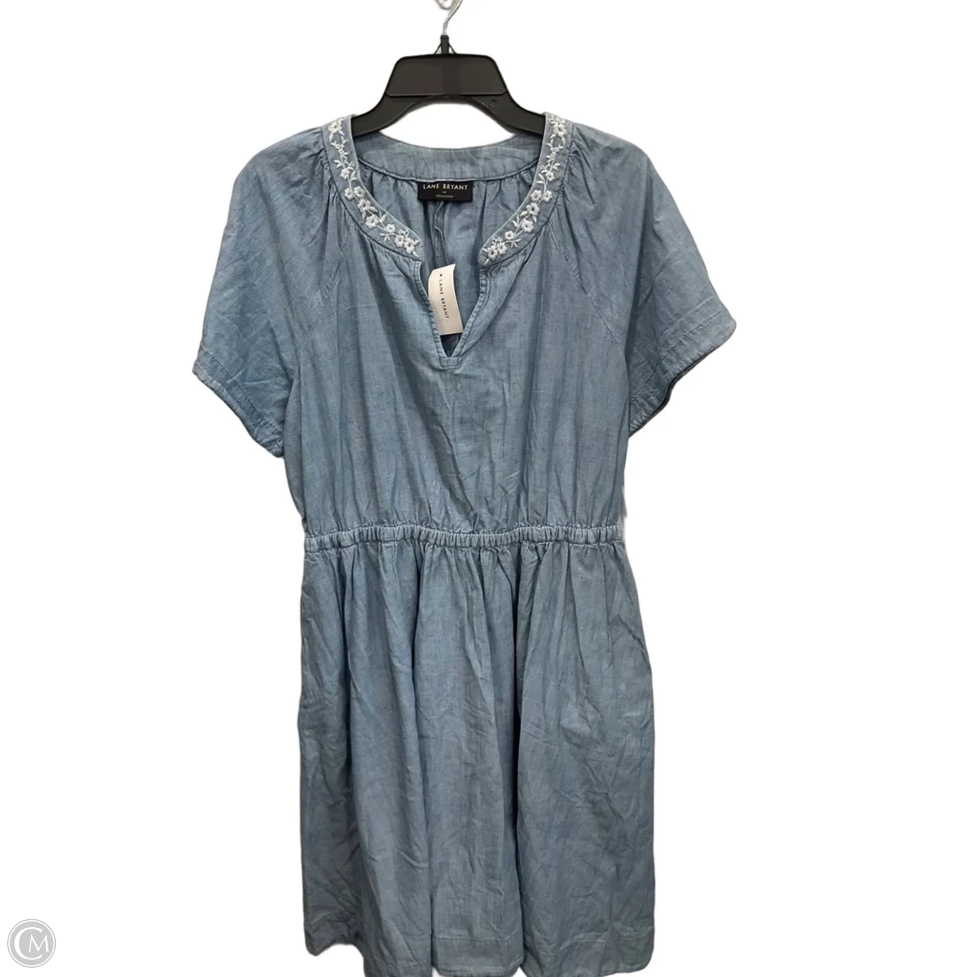 Dress Casual Midi By Lane Bryant In Blue Denim, Size: Xl