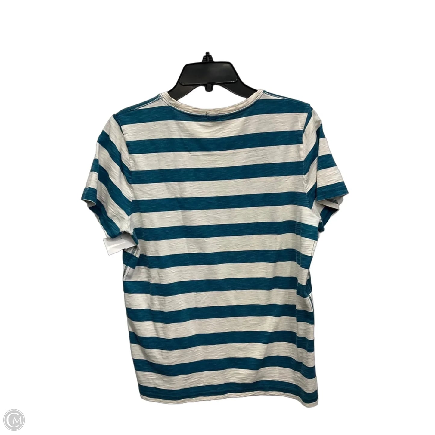 Top Short Sleeve By J. Crew In Blue & White, Size: Xl