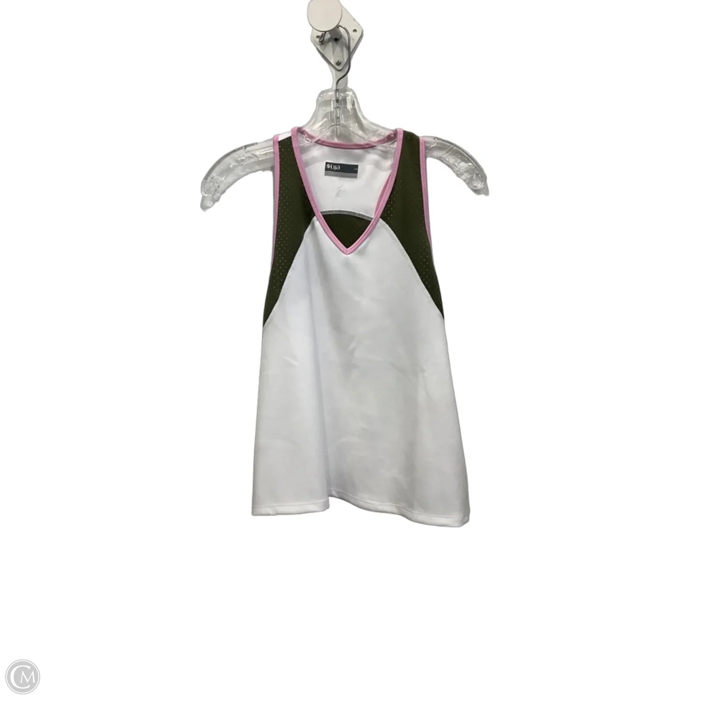 Athletic Tank Top By Clothes Mentor In Green & White, Size: L