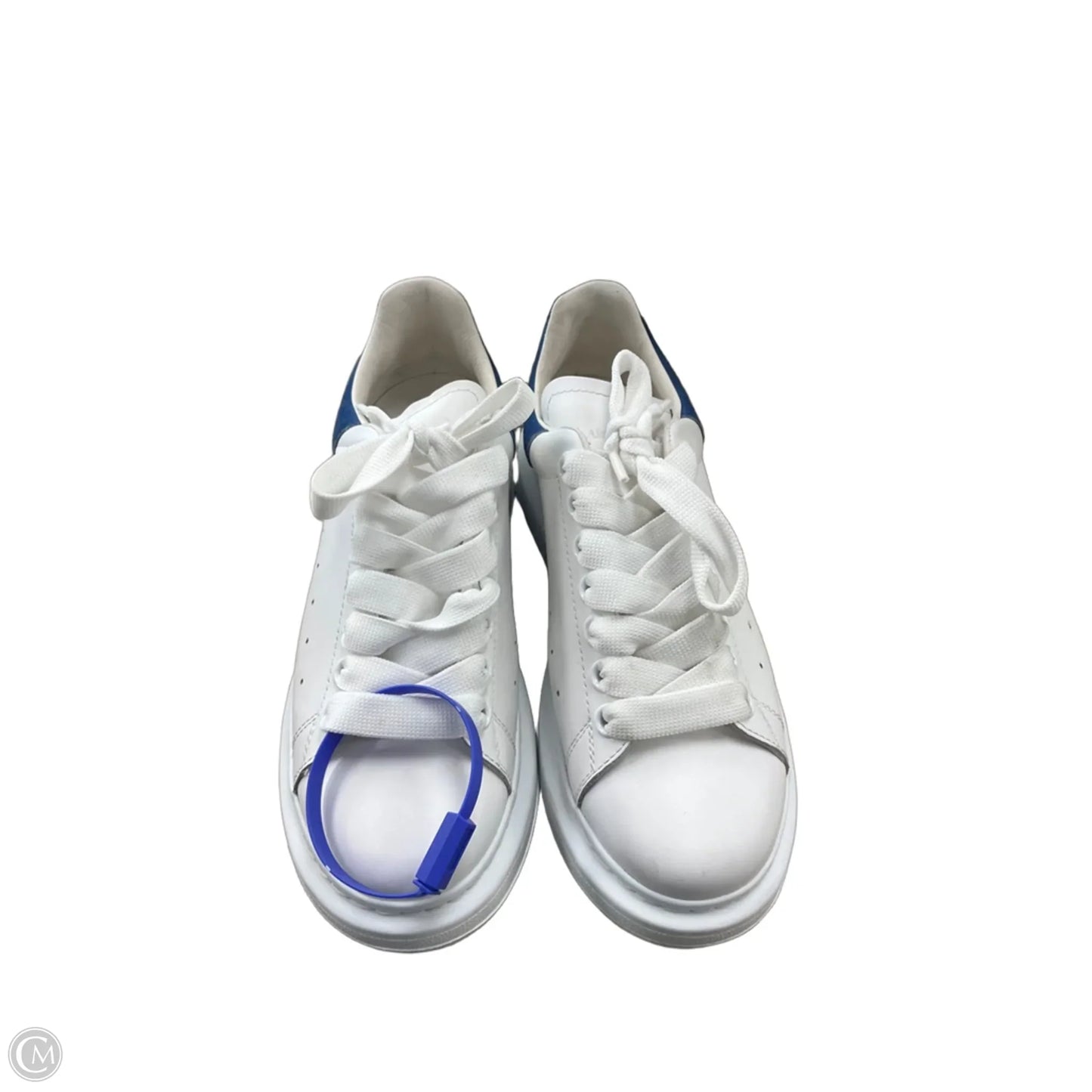 Shoes Luxury Designer By Alexander Mcqueen In Blue & White, Size: 7
