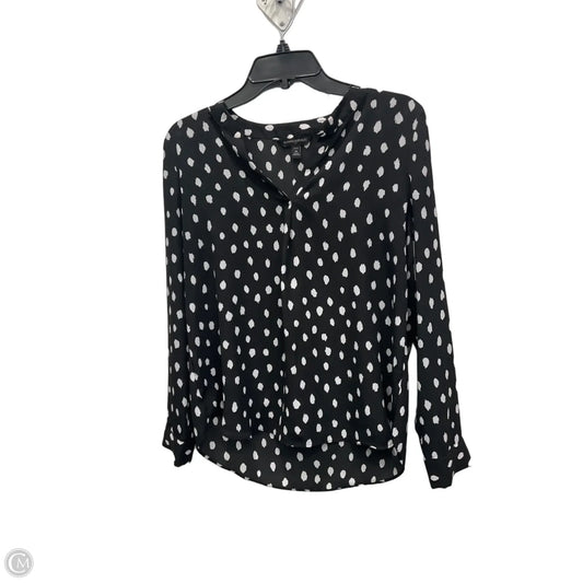 Blouse Long Sleeve By Banana Republic In Black & White, Size: M