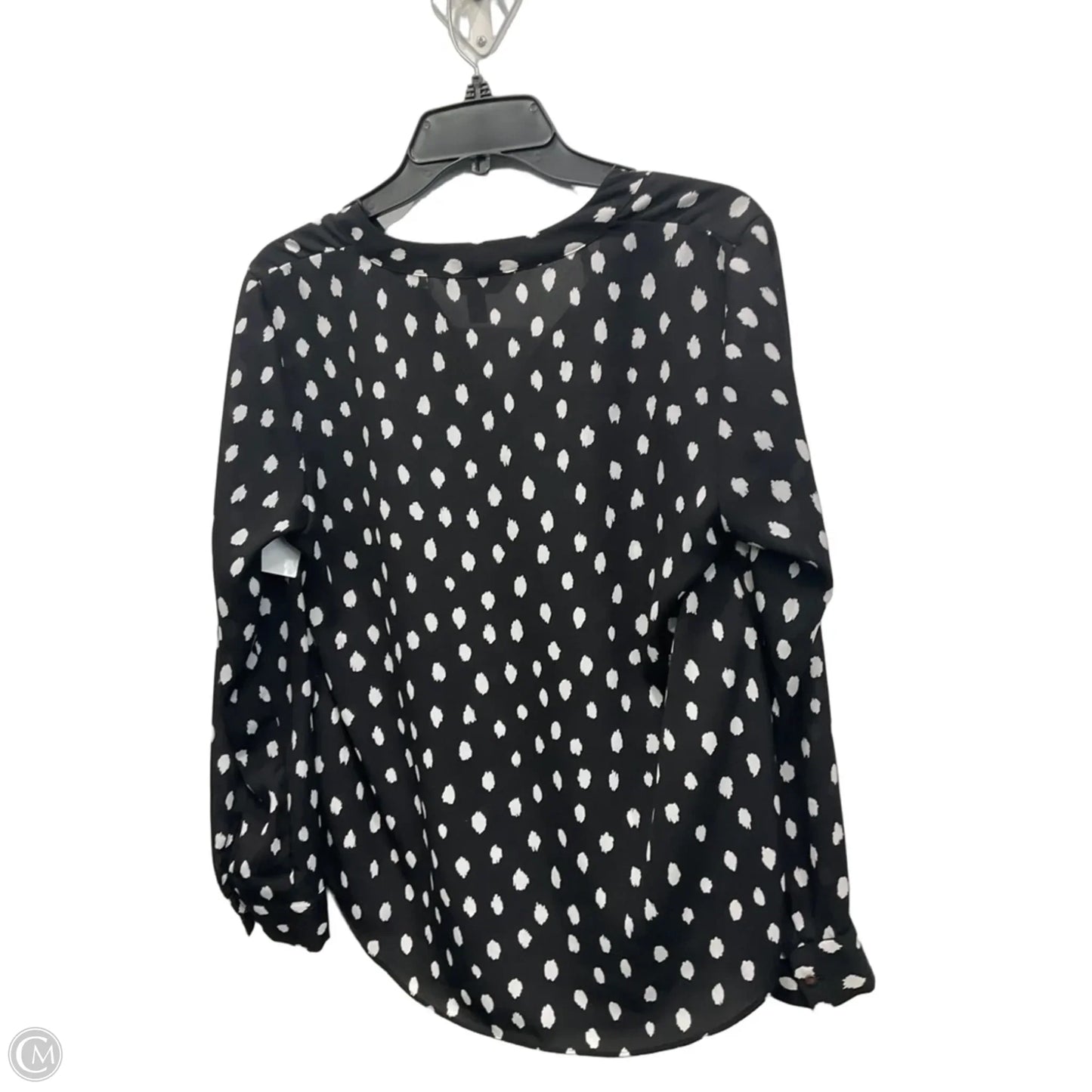 Blouse Long Sleeve By Banana Republic In Black & White, Size: M