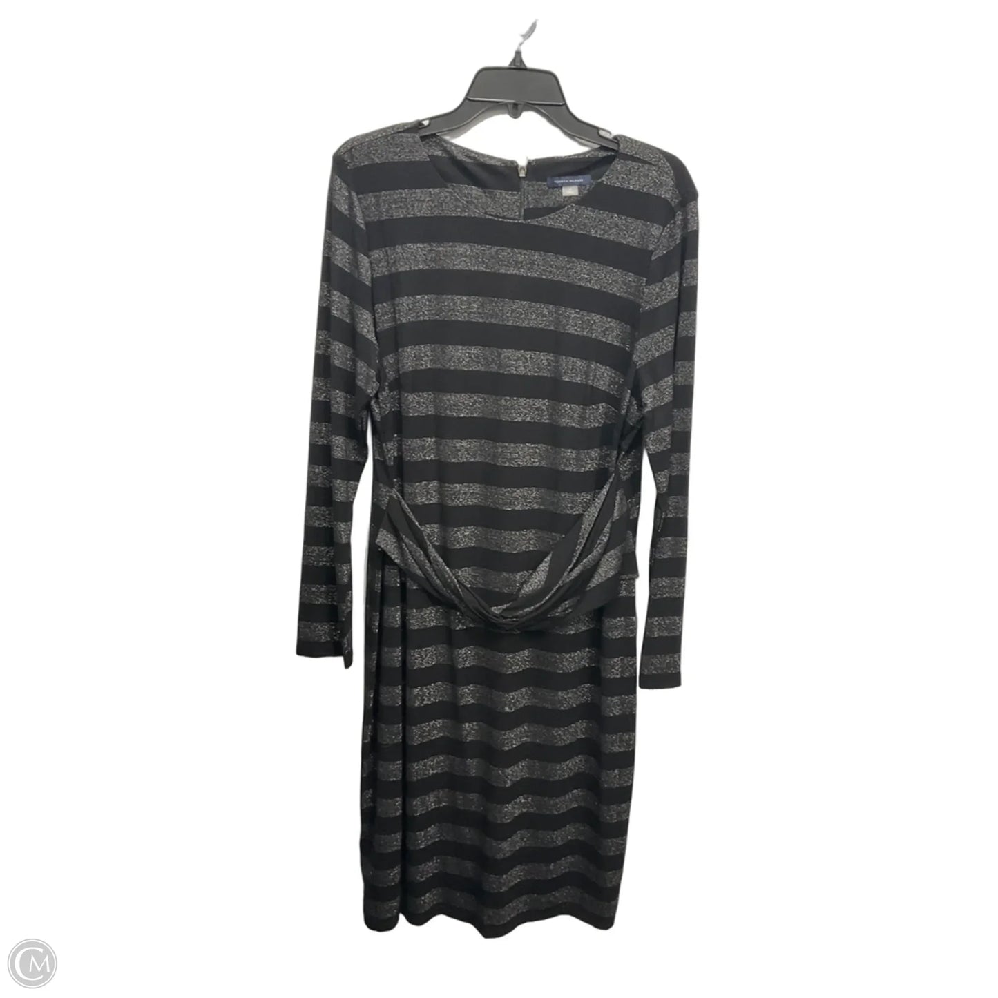 Dress Casual Midi By Tommy Hilfiger In Black & Grey, Size: Xxl